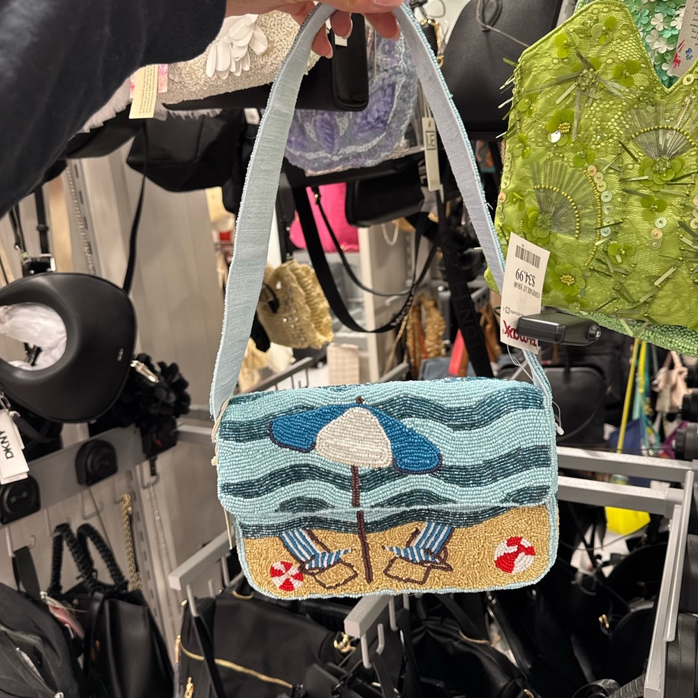 Beach Scene Beaded Women's Bag TAGS REMOVED